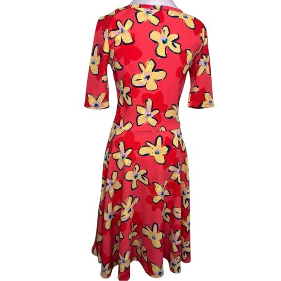 LuLaRoe Floral Orange Yellow Dress Size Medium - Picture 7 of 10